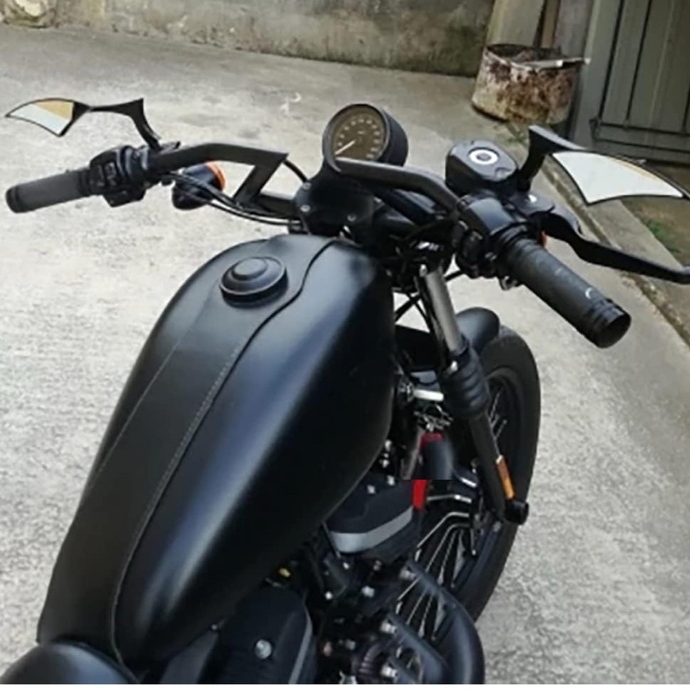 Black Motorcycle Rearview Mirrors - Picture 6 of 10